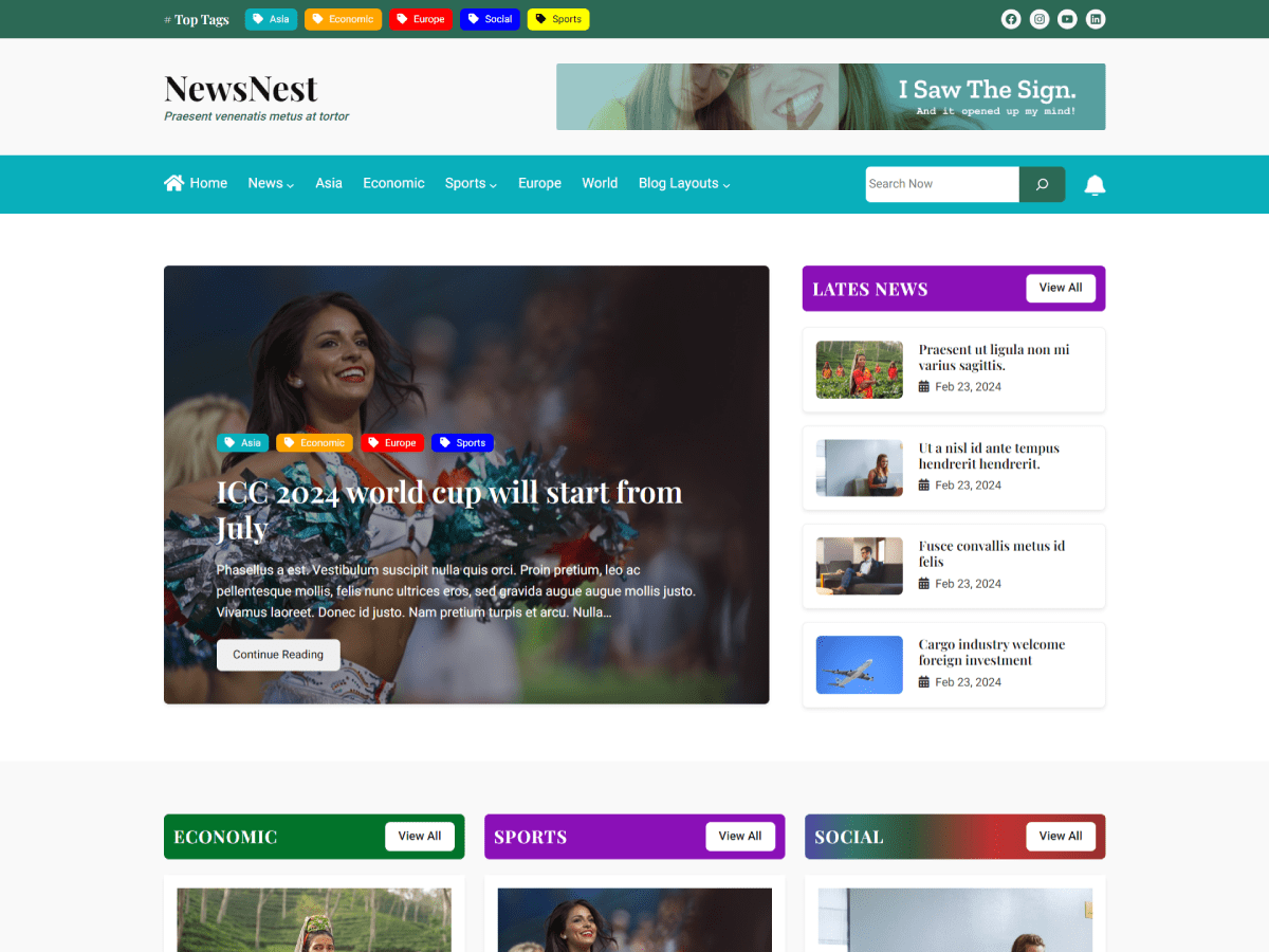 NewsNest WordPress 主题
