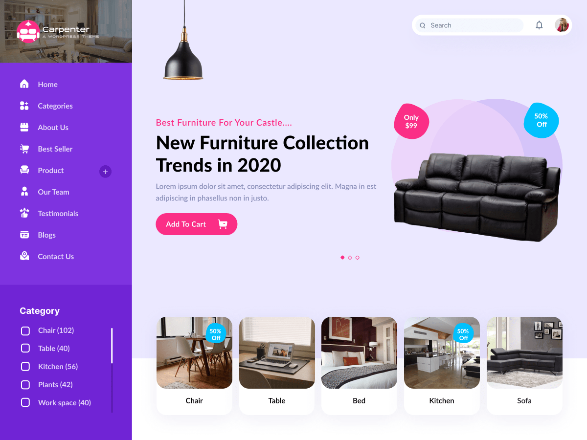 Carpenter Workshop WordPress 主题