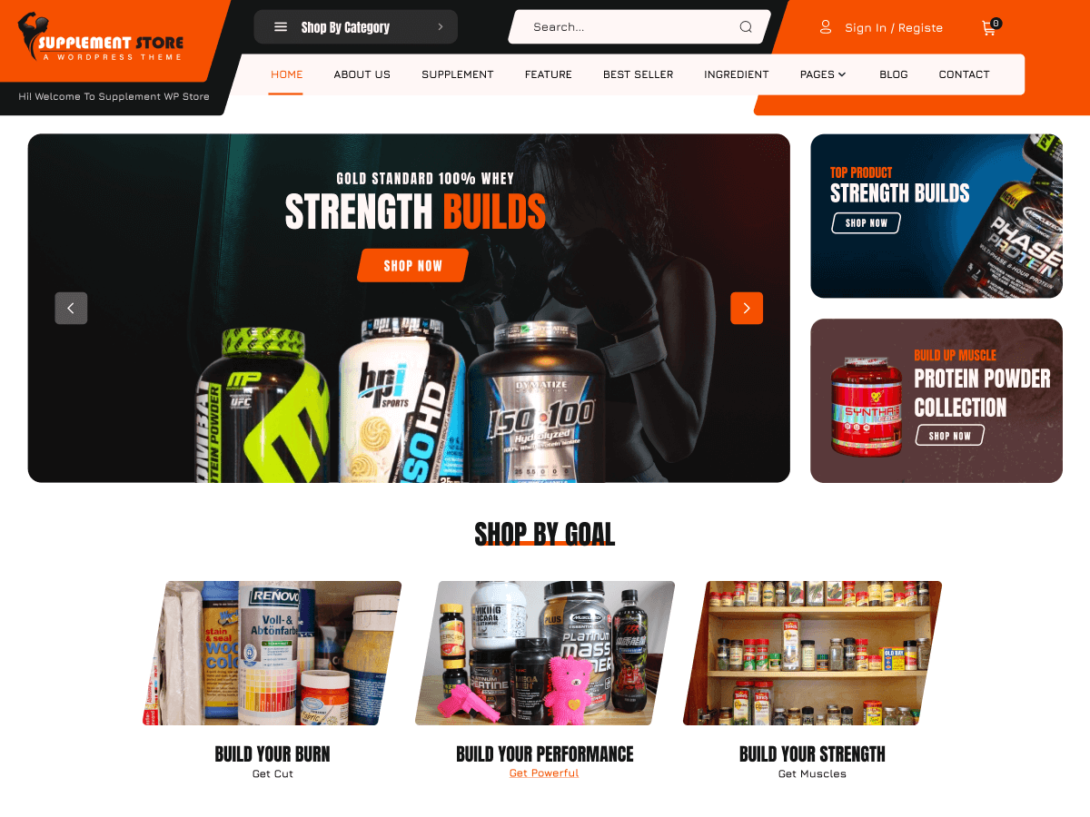 Fitness Supplement Store WordPress 主题