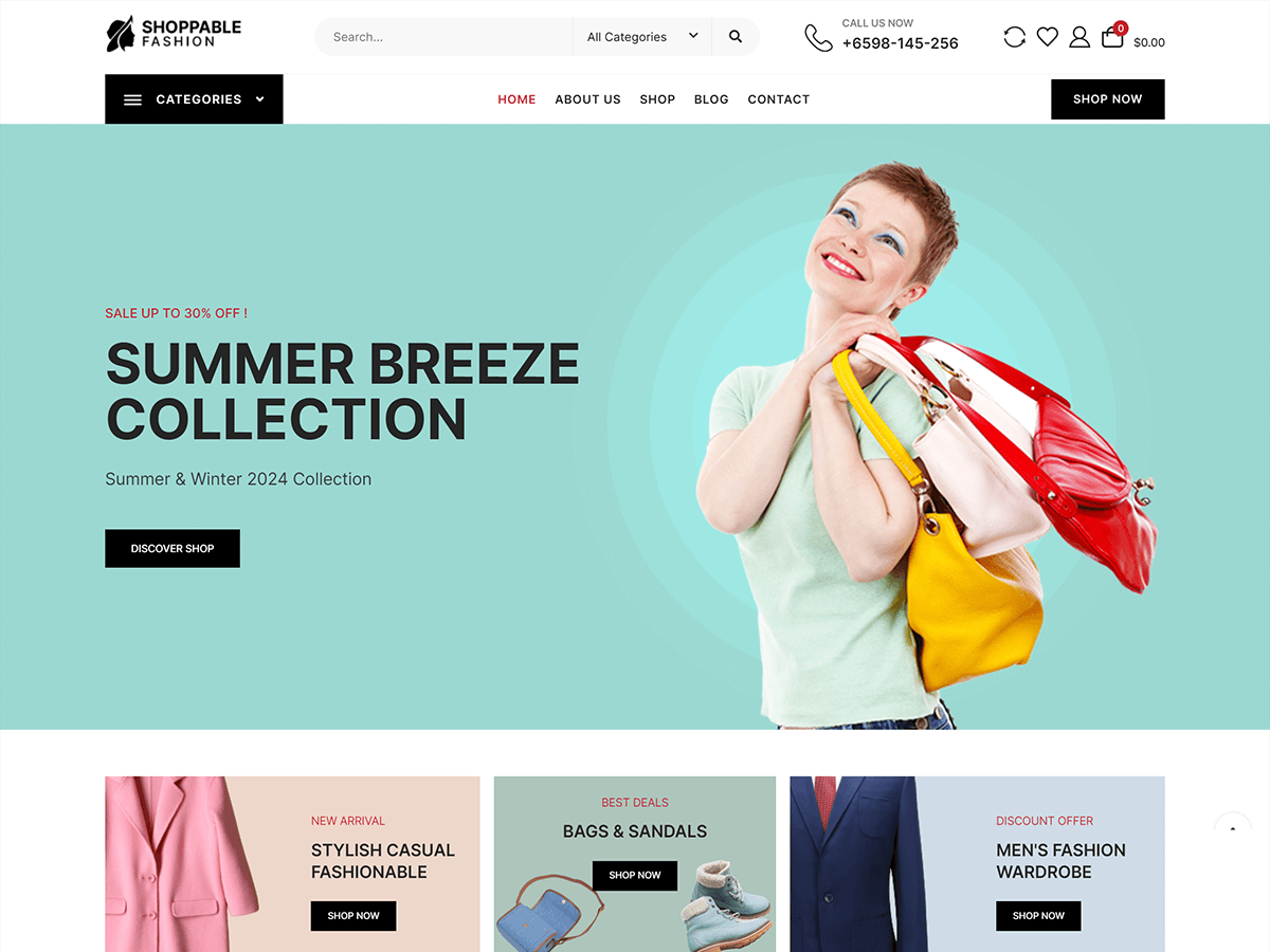Shoppable Fashion WordPress 主题