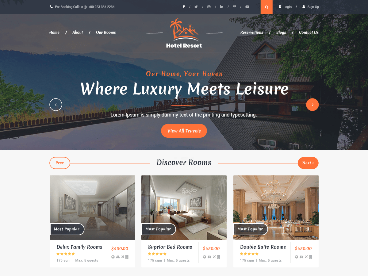 Resort Vacation WordPress 主题