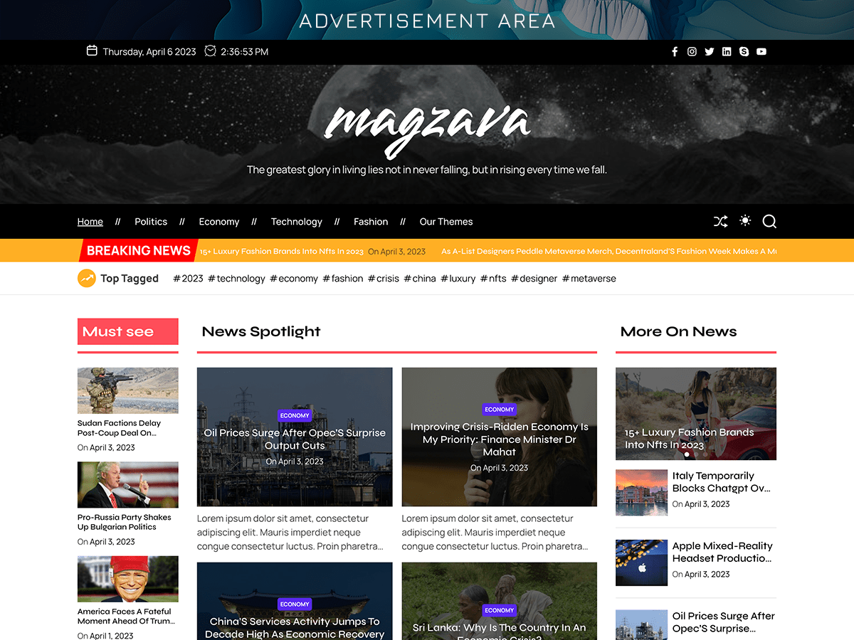 Magzava WordPress 主题