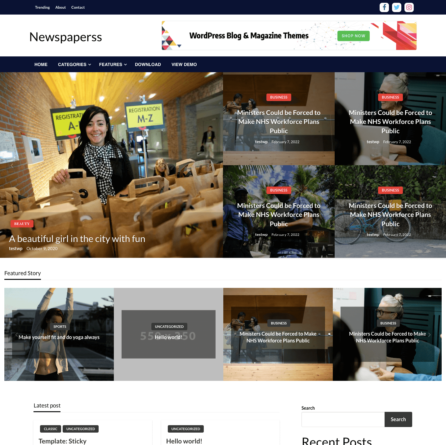 Newspaper Up WordPress 主题