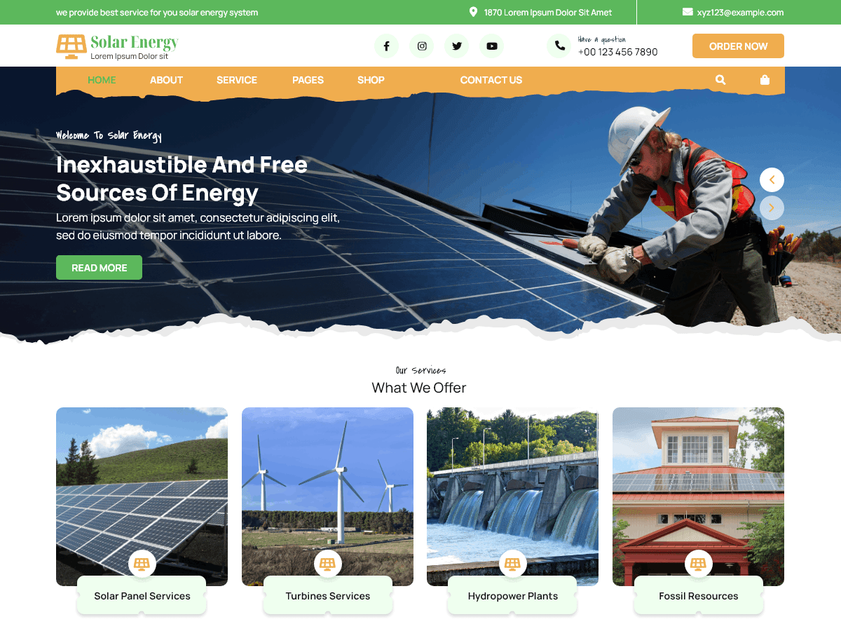 Solar Panel Distributor WordPress 主题