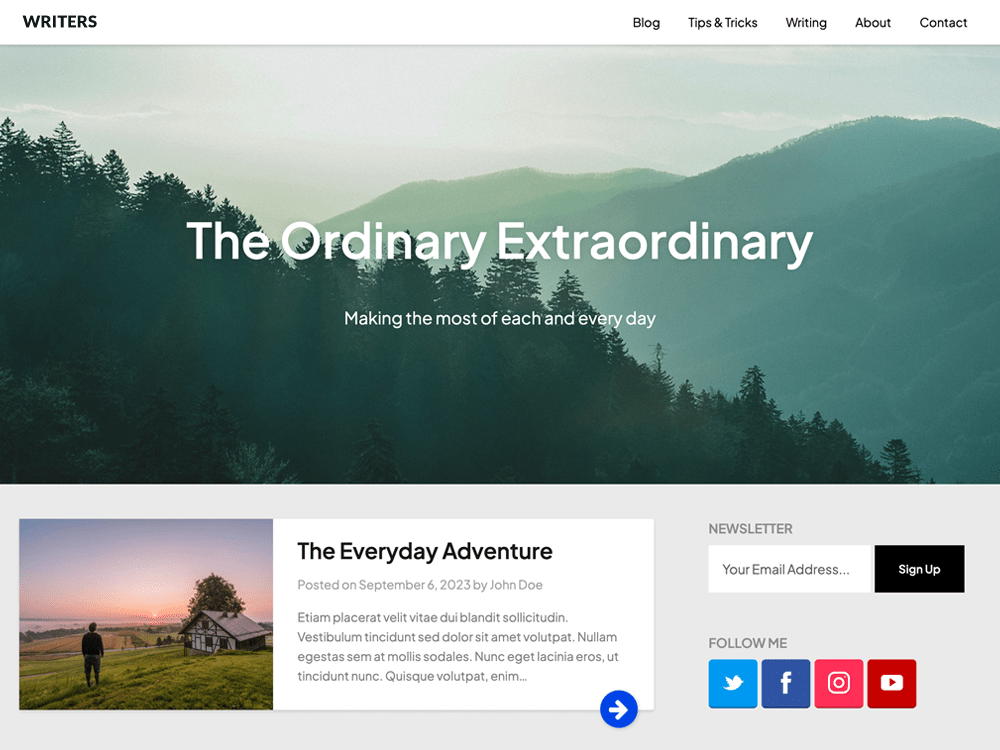 screenshot-766 Writers Lifestyle WordPress 主题
