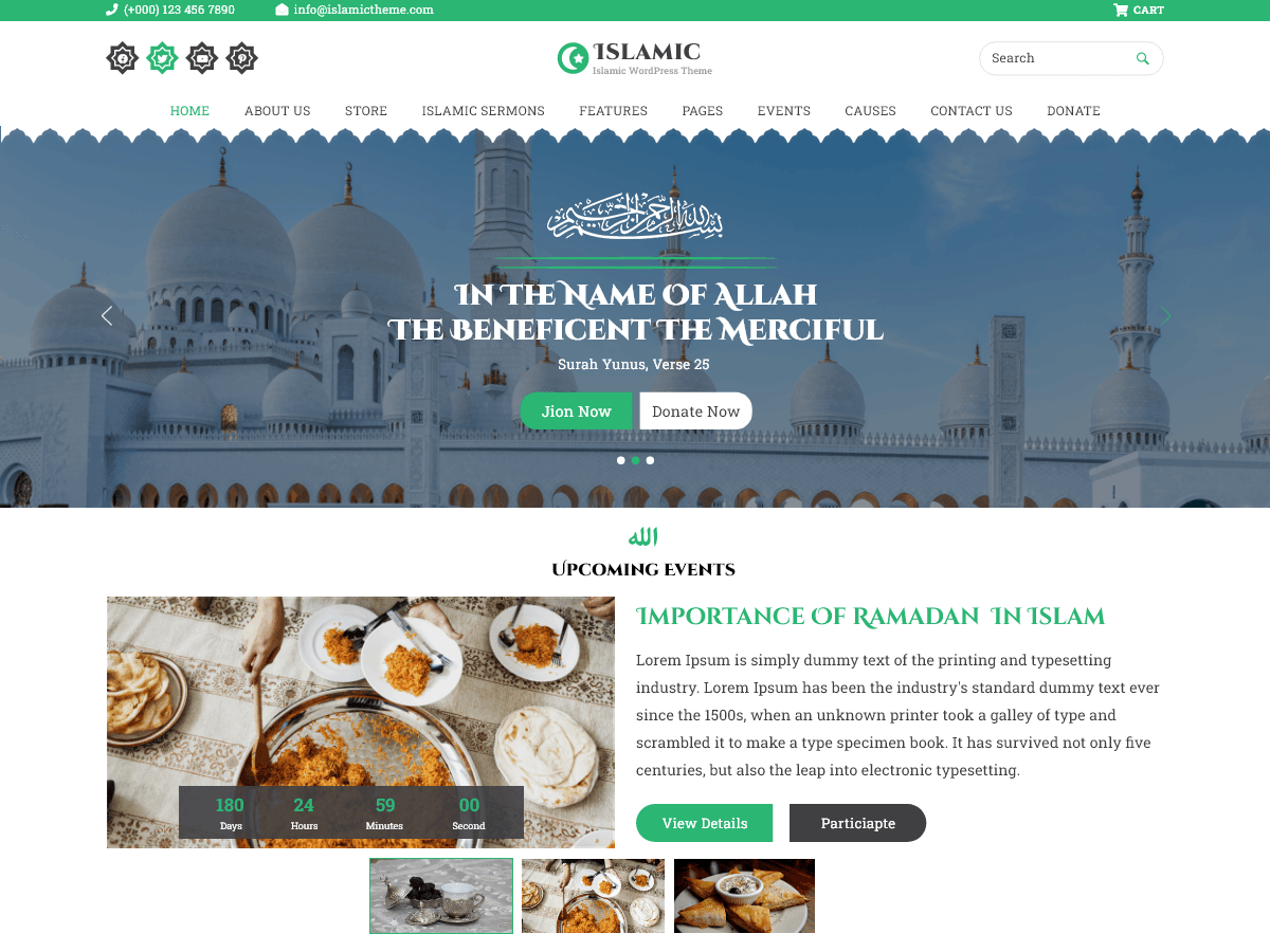 screenshot-773 Islamic Center Mosque WordPress 主题