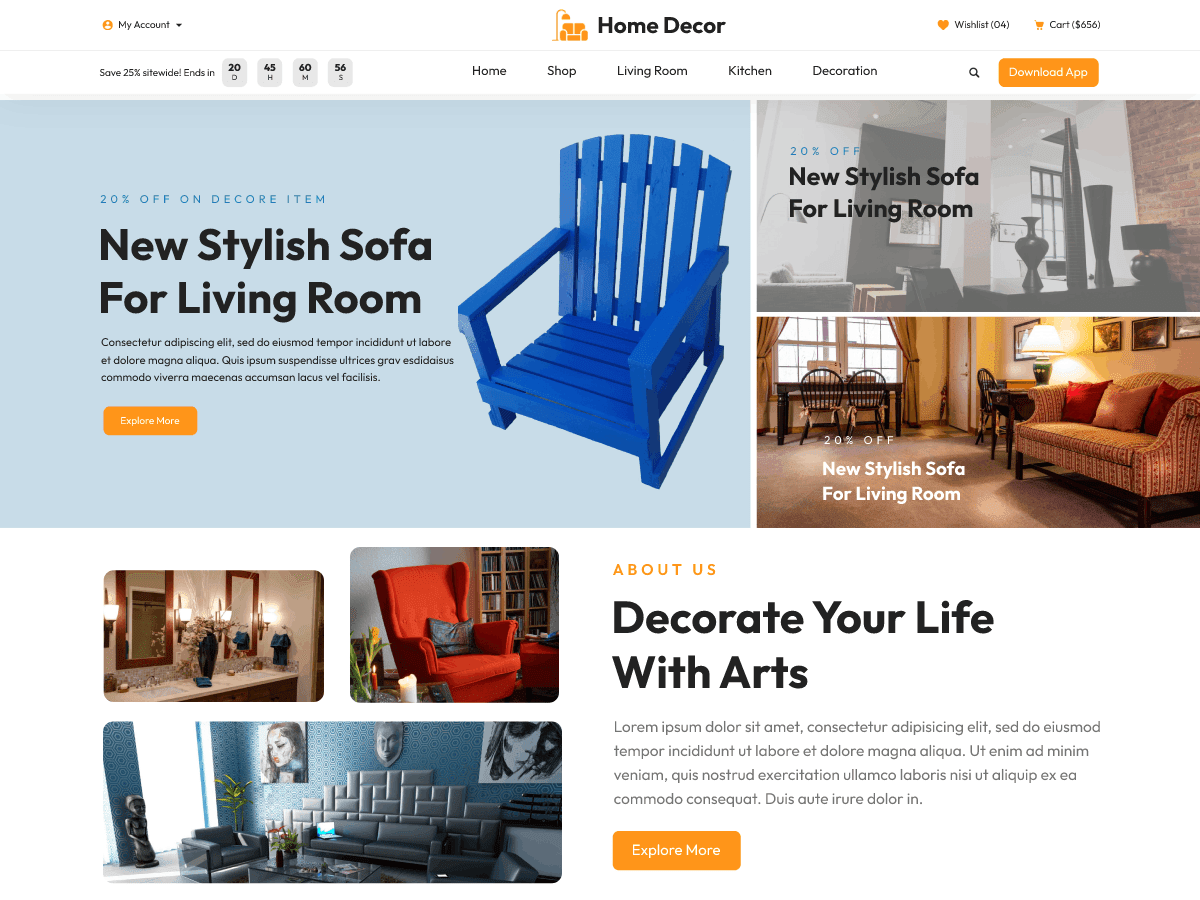 screenshot-789 Home Decor Shop WordPress 主题