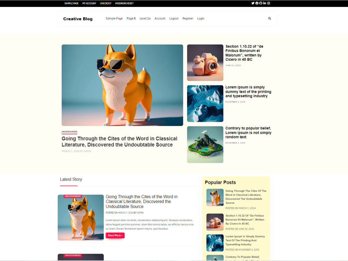 PH Creative Blog WordPress 主题