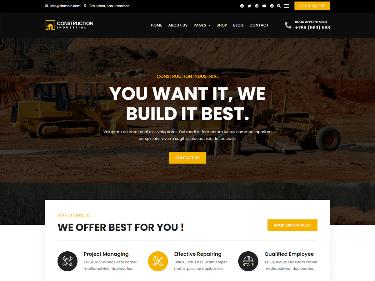 Bosa Construction Industrial WordPress 主题