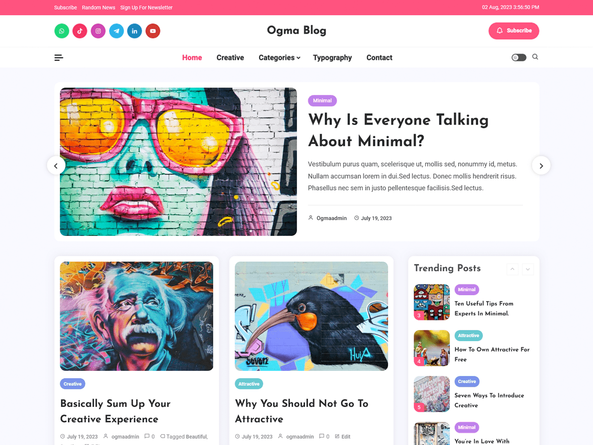 screenshot-804 Ogma Blog WordPress 主题