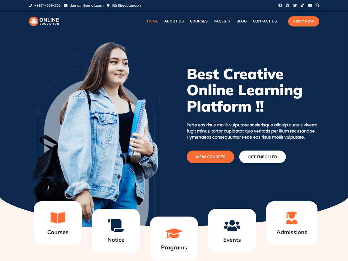 Bosa Online Education WordPress 主题