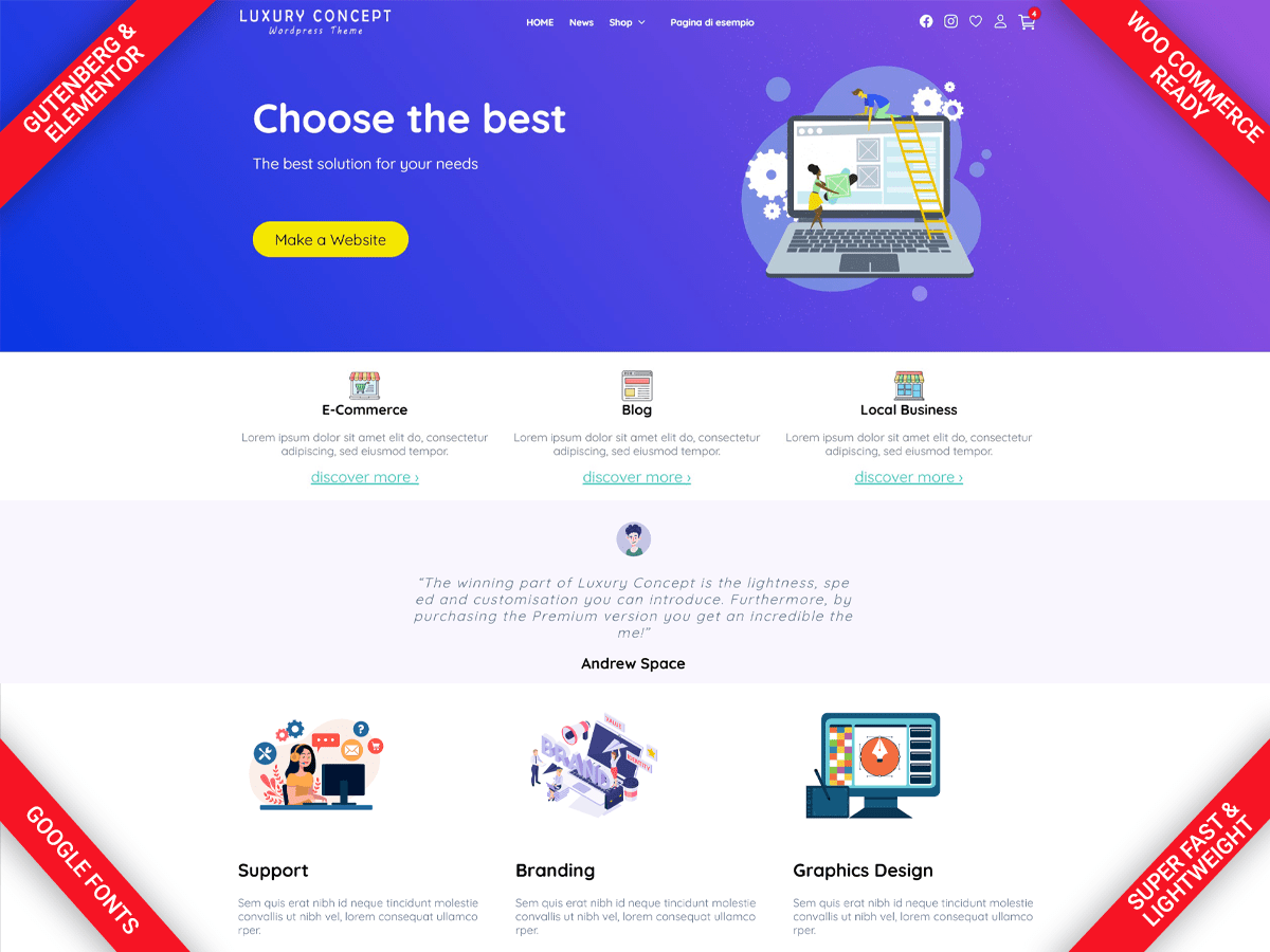 LuxuryConceptFree WordPress 主题