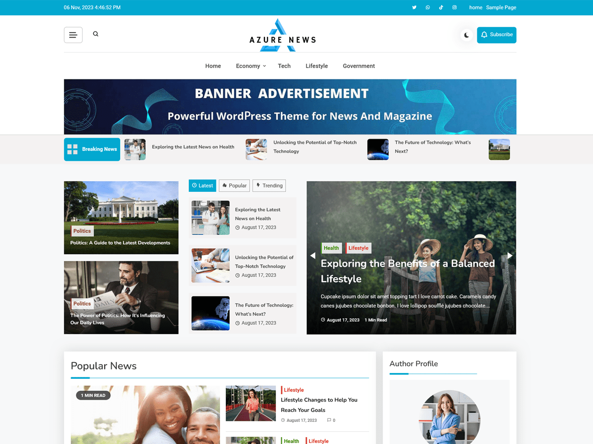 Azure News WordPress 主题