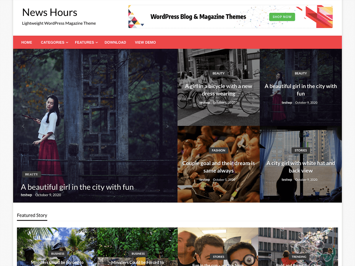 News Hours WordPress 主题