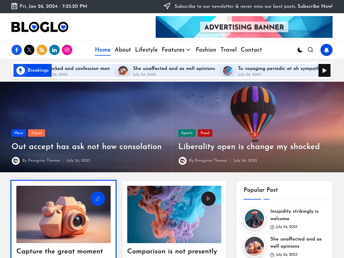 screenshot-853 Bloglo WordPress 主题