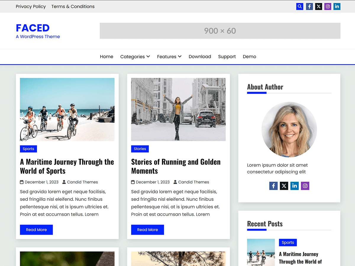 Faced WordPress 主题