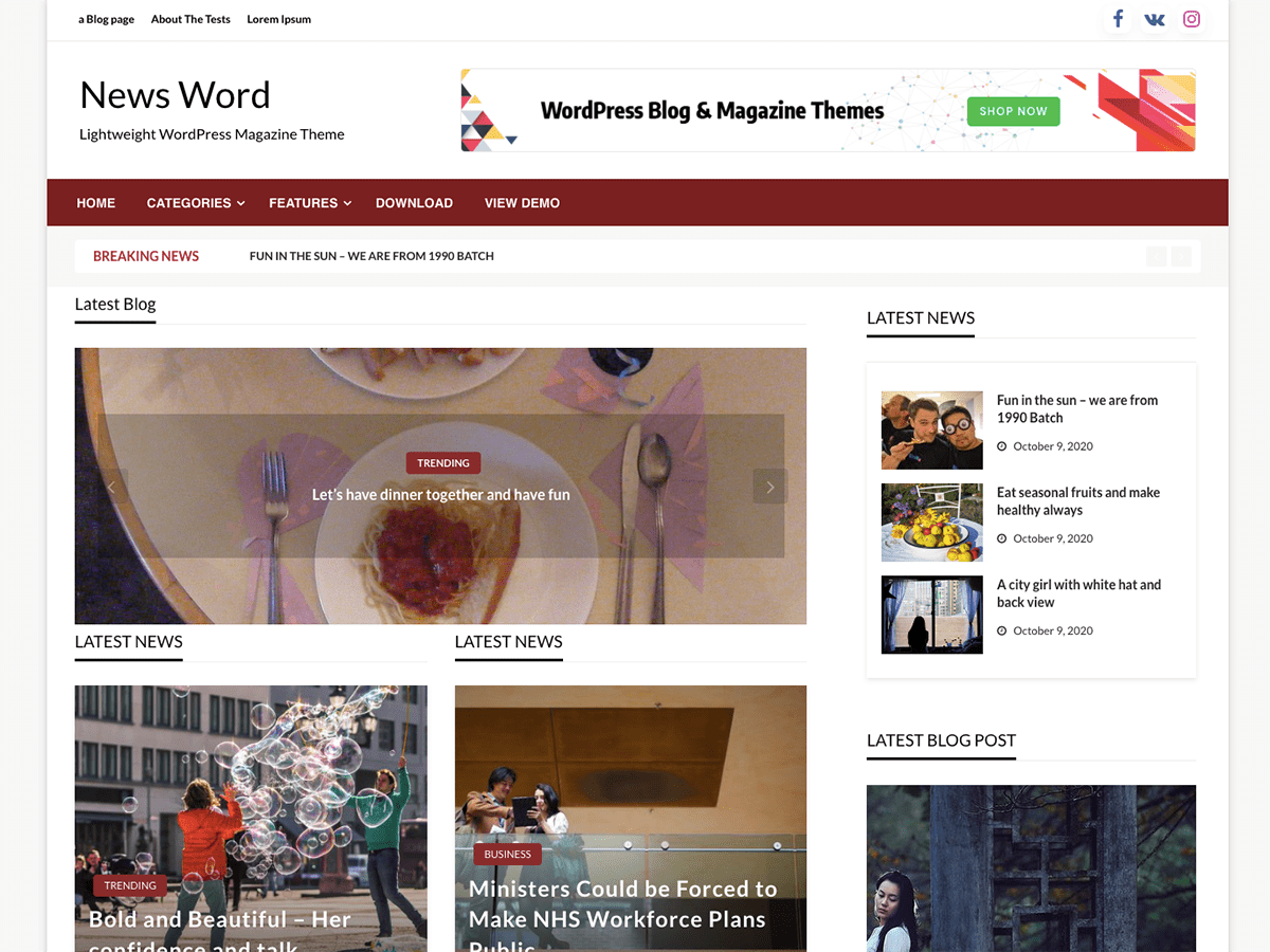 News Word WordPress 主题