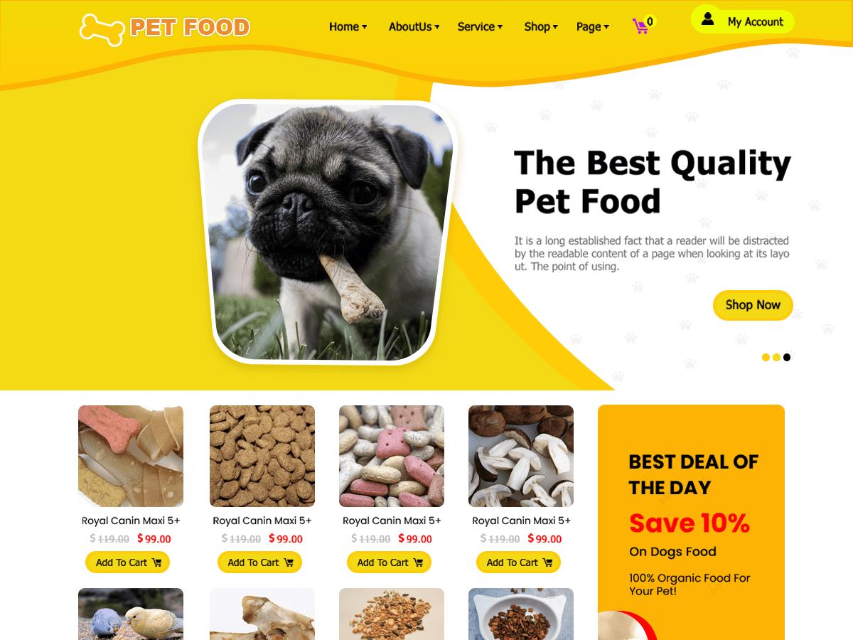 screenshot-882 Pet Food Shop WordPress 主题