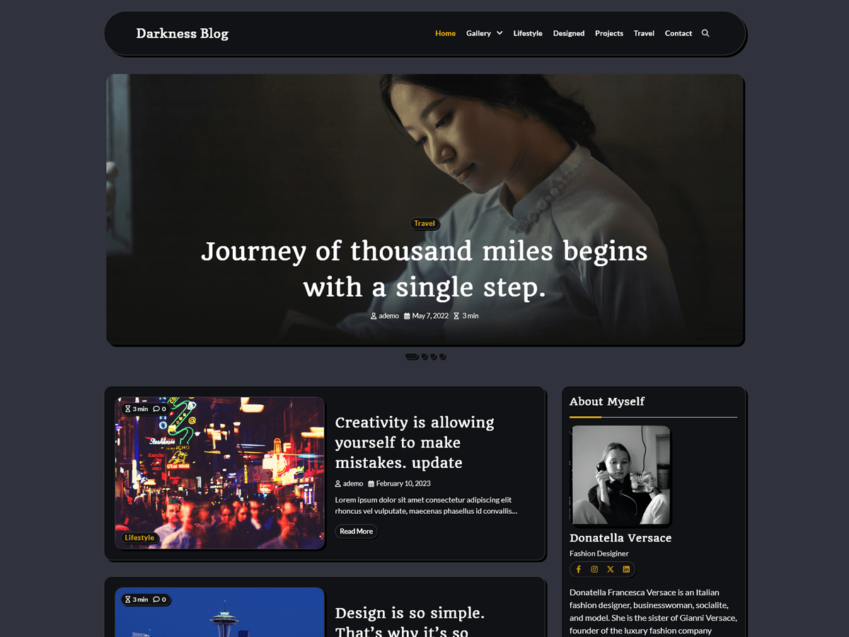 Darkness Blog WordPress 主题