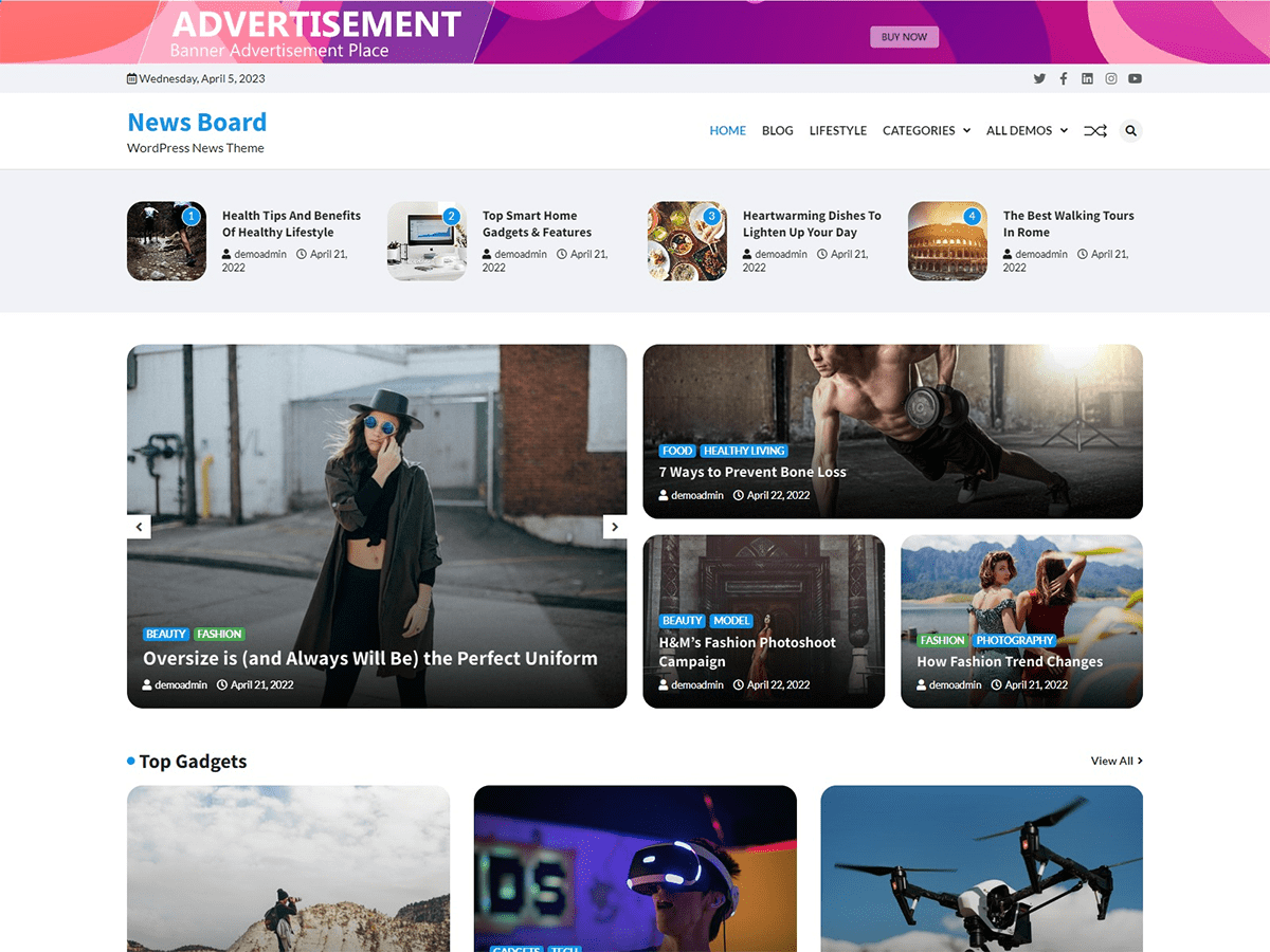 screenshot-911 News Board WordPress 主题