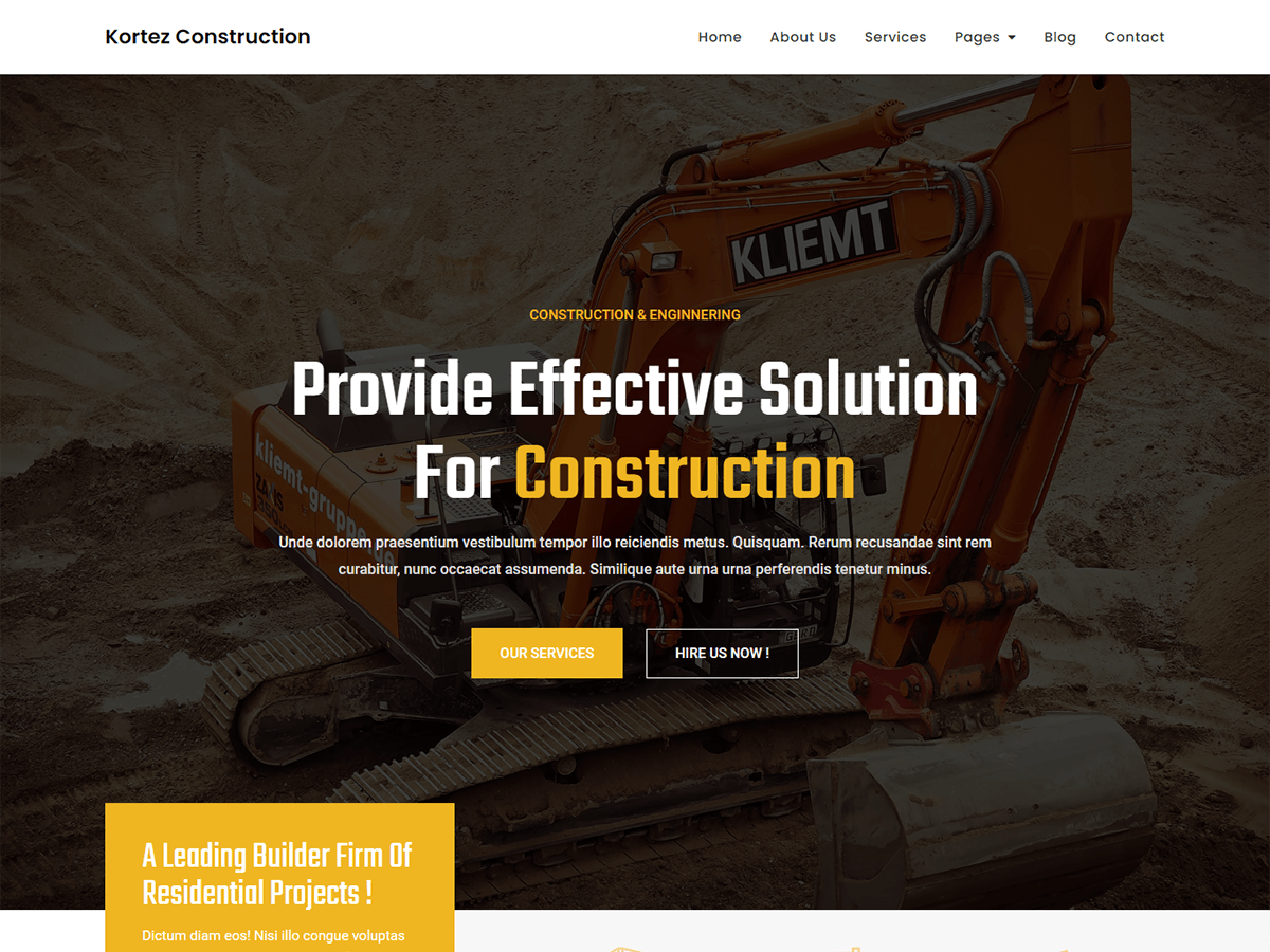 Kortez Construction WordPress 主题