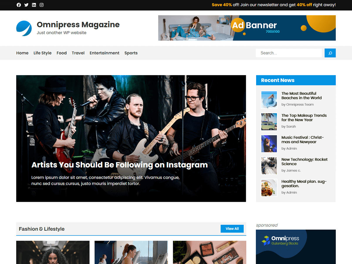 Omnipress Magazine WordPress 主题