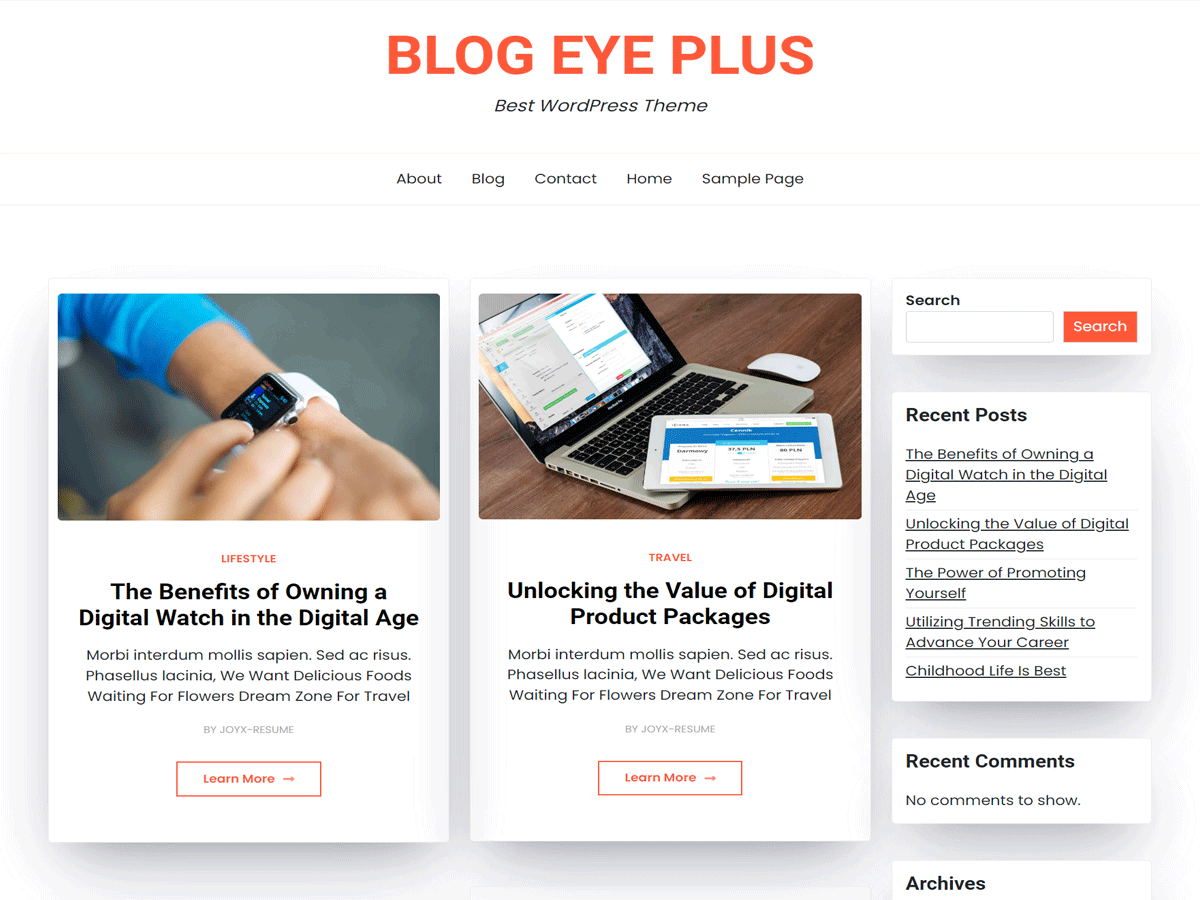 Blog Eye Plus WordPress 主题