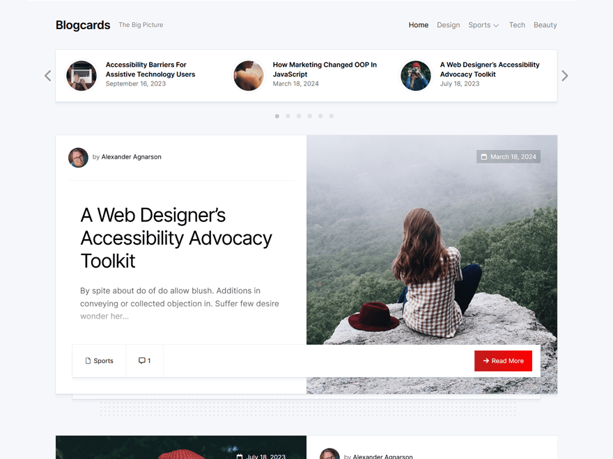Blogcards WordPress 主题