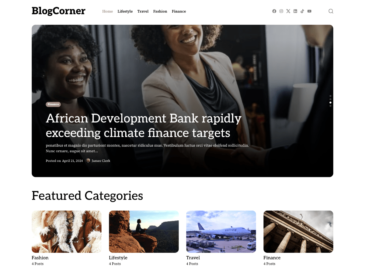 BlogCorner WordPress 主题