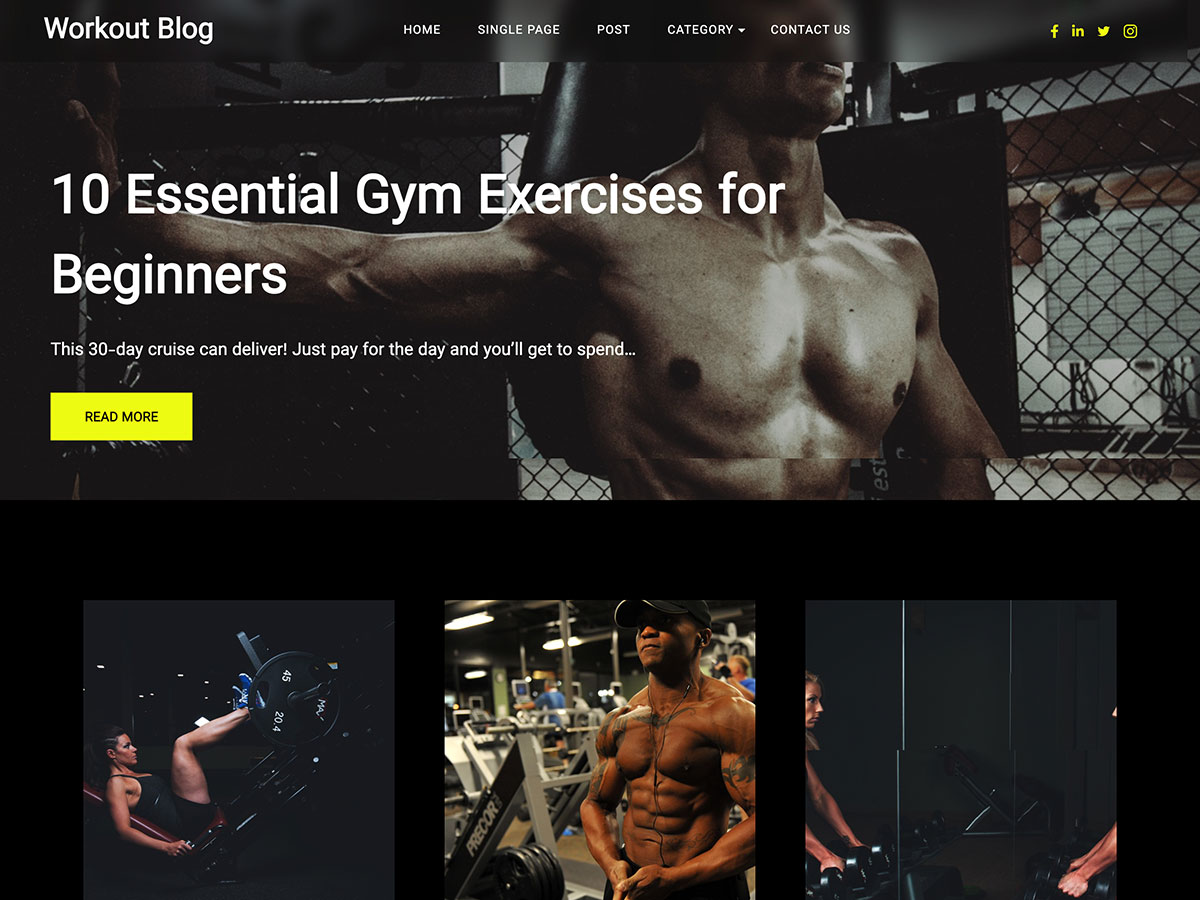 Workout Blog WordPress 主题