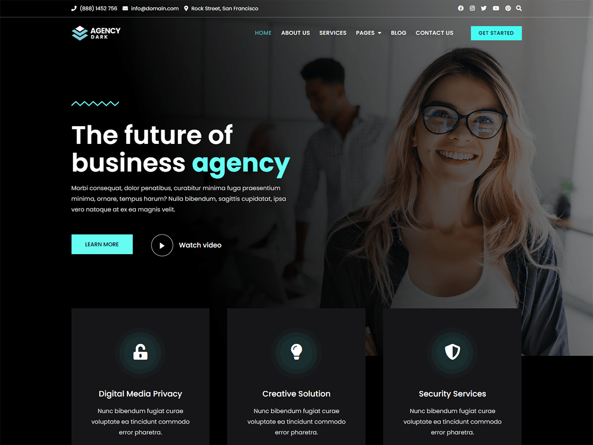 Bosa Agency Dark WordPress 主题