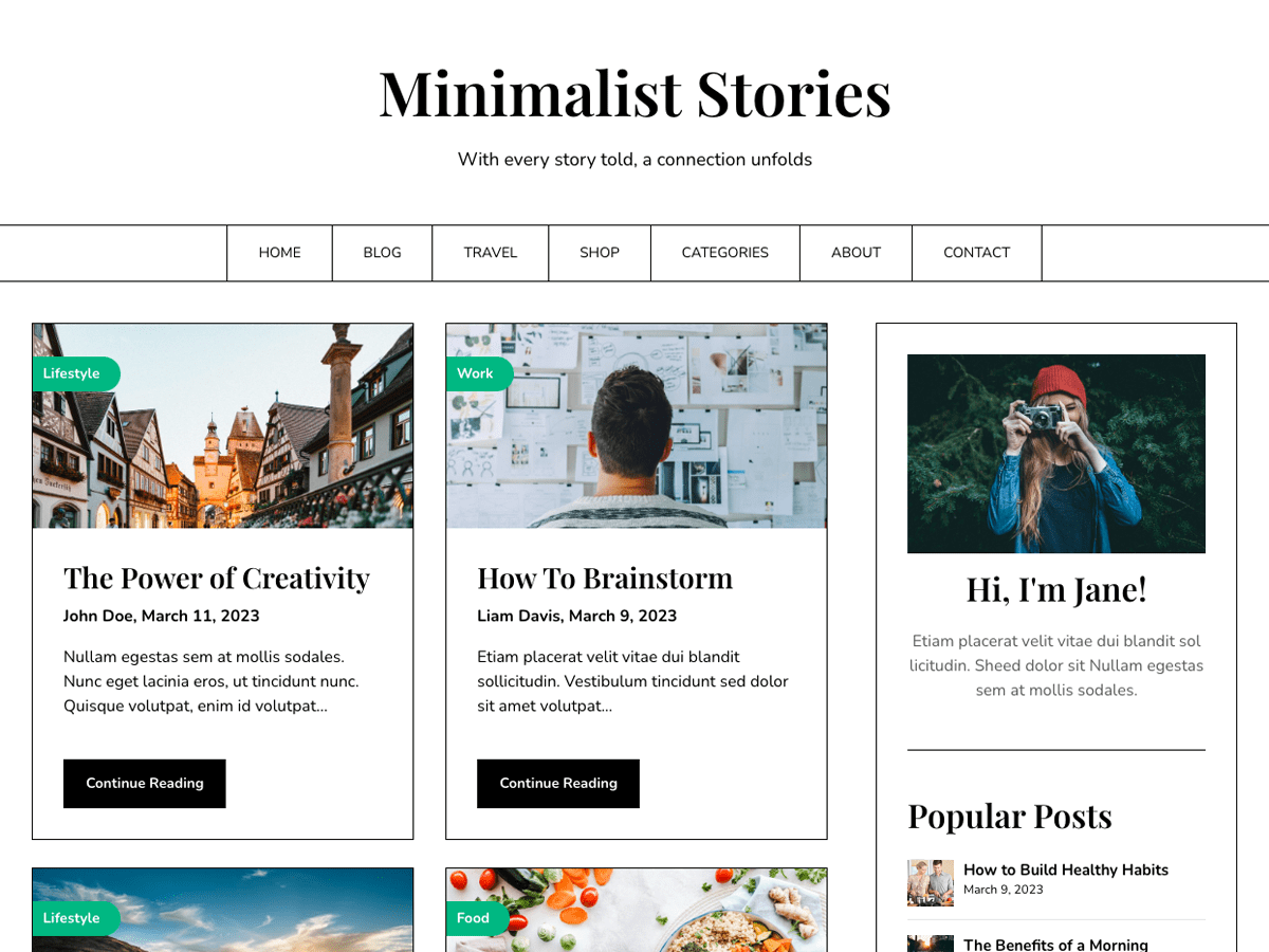 Minimalist Stories WordPress 主题
