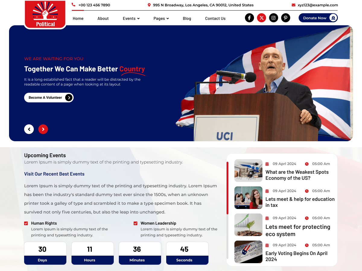 Politics Candidate WordPress 主题