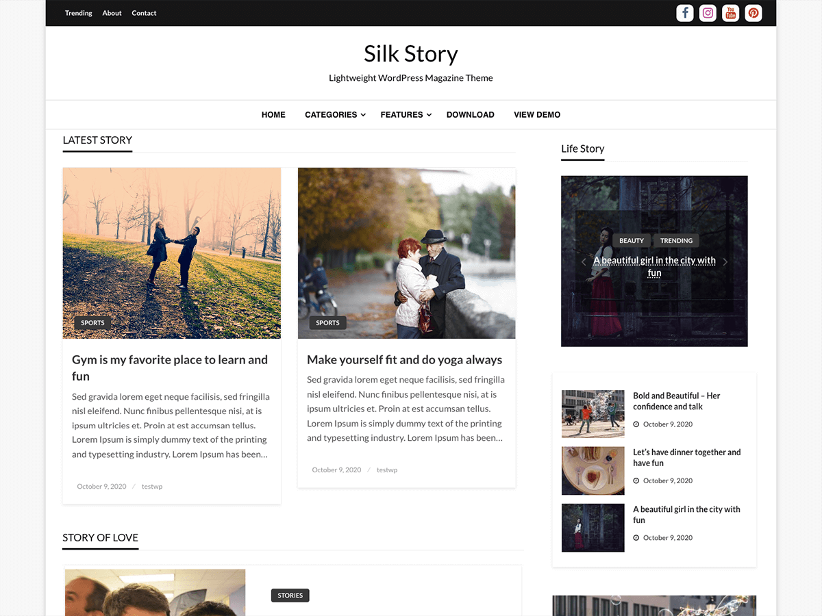 Silk Story WordPress 主题