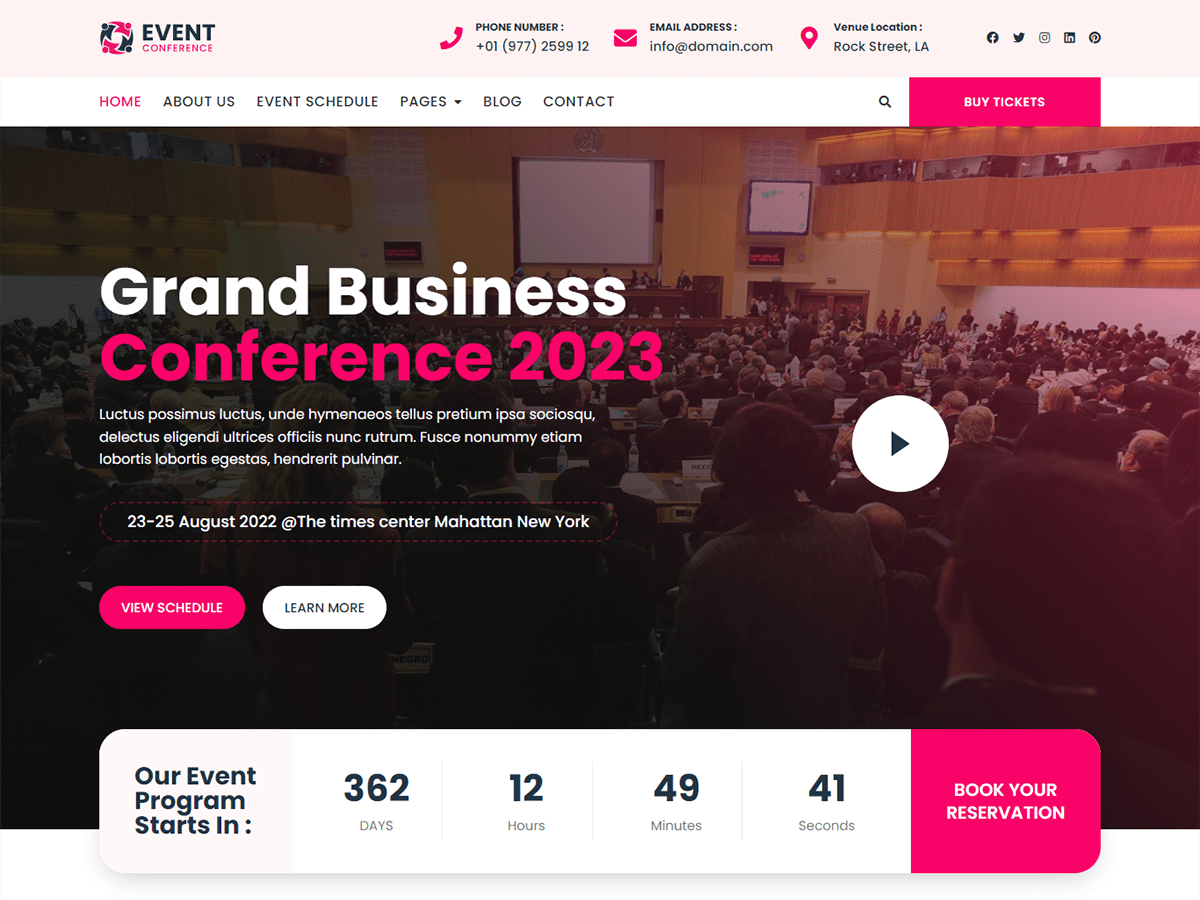 Bosa Event Conference WordPress 主题