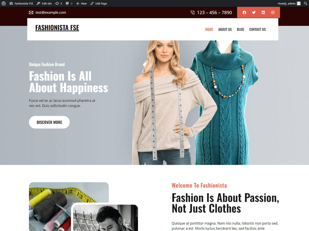 screenshot-995 Fashionista FSE WordPress 主题