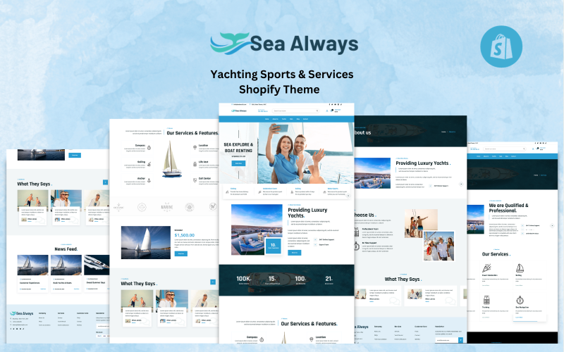 Sea Always - 游艇和水上运动服务 Shopify 主题 #370611