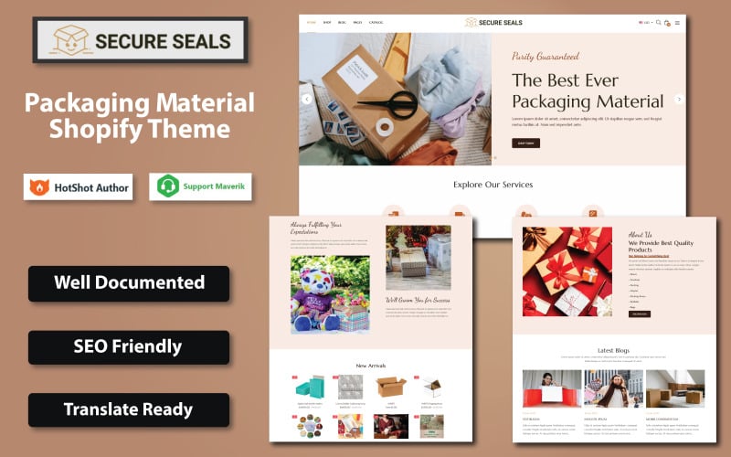 Secure Seals - 包装材料 Shopify 主题 #341419