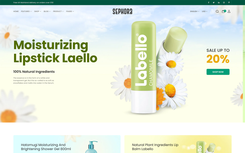 Sephora - Shopify 2.0 美容化妆品主题 #347541