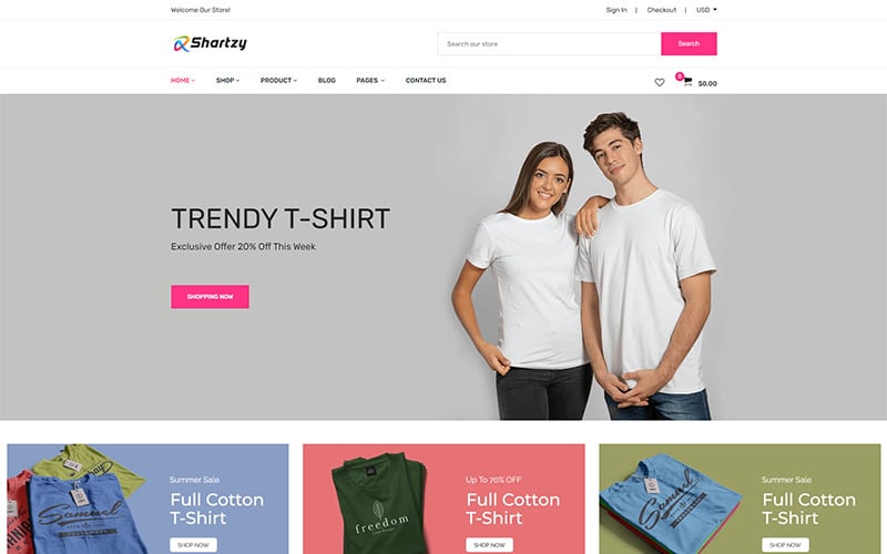 Shartzy-T恤商店响应式Shopify主题 #126725