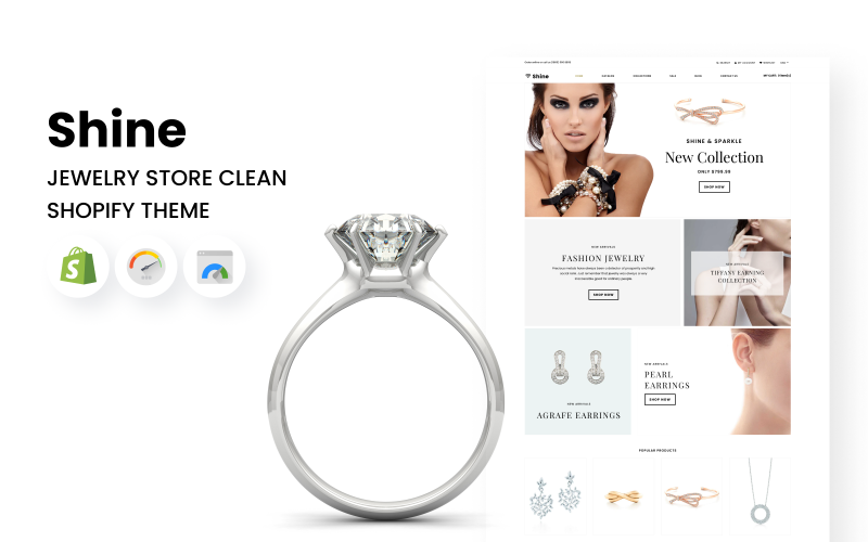 Shine & Sparkle - 珠宝店清洁 Shopify 主题