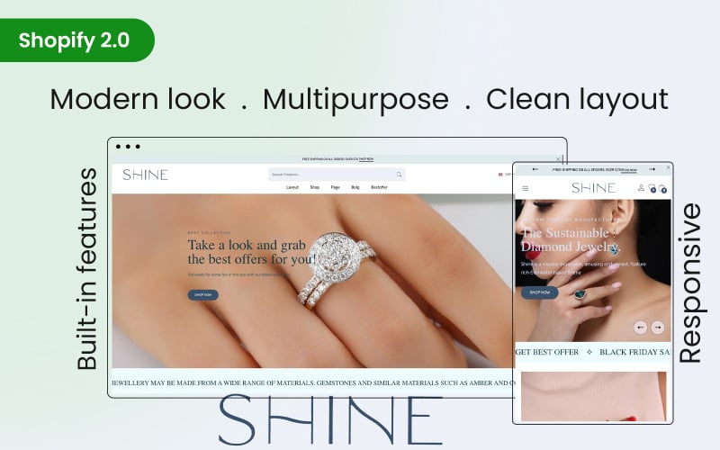 Shine - 最佳多功能电子商务 Shopify 主题 #340770