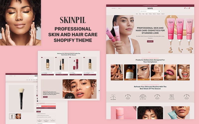 Skinpil - 化妆品、美容和护肤品商店多用途 Shopify 2.0 响应式主题