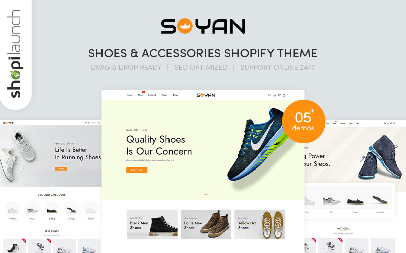 Soyan - 鞋履和配饰响应式 Shopify Themev #279776