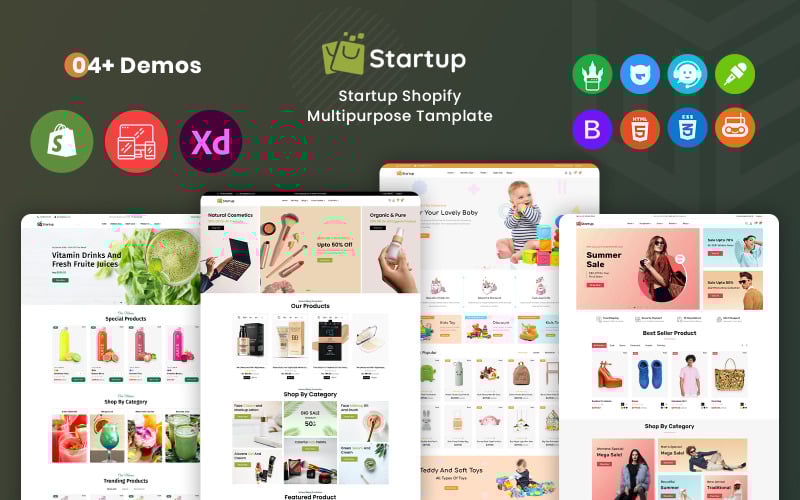 Startup - 多功能超市 Shopify 模板 #246477