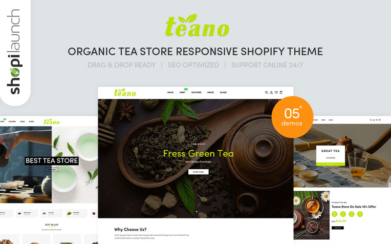 Teano - 有机茶商店 Shopify 主题 #239500