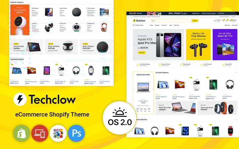 Techclow 电子商店 Shopify 主题 #269655