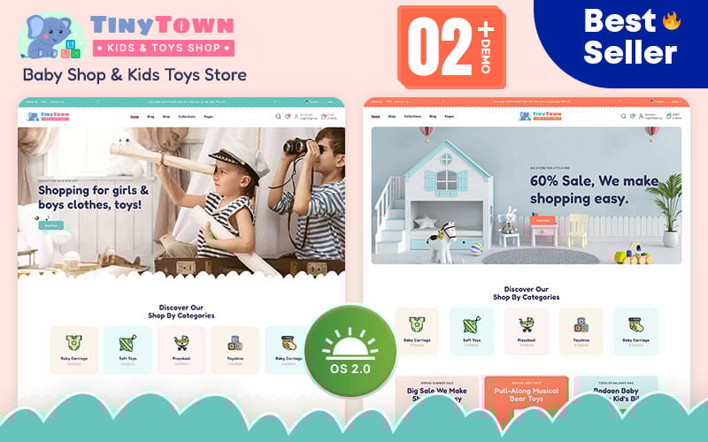 TinyTown - 儿童玩具和婴儿时装店多用途 Shopify 2.0 响应式主题