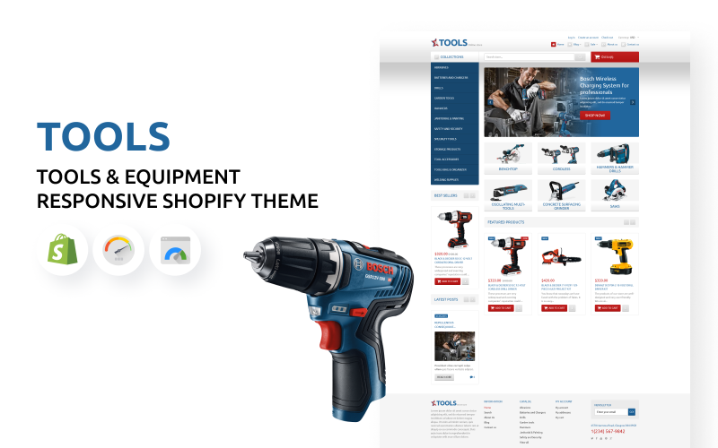 Tools & Equipment Store 响应式 Shopify 模板