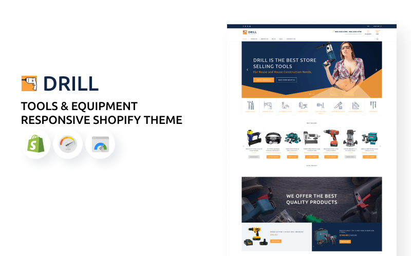 Tools and Equipment Store 响应式 Shopify 模板